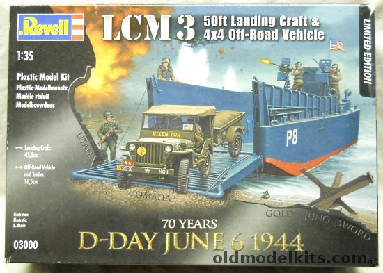 Revell 1/35 LCM 3 50 Foot Landing Craft and Jeep D-Day 70 Years, 03000 plastic model kit